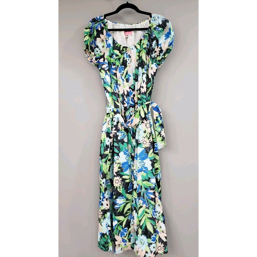 NEVER WORN XXS $328 Kate Spade NY Maxi Dress Full Bloom Belted Multi TROPICAL